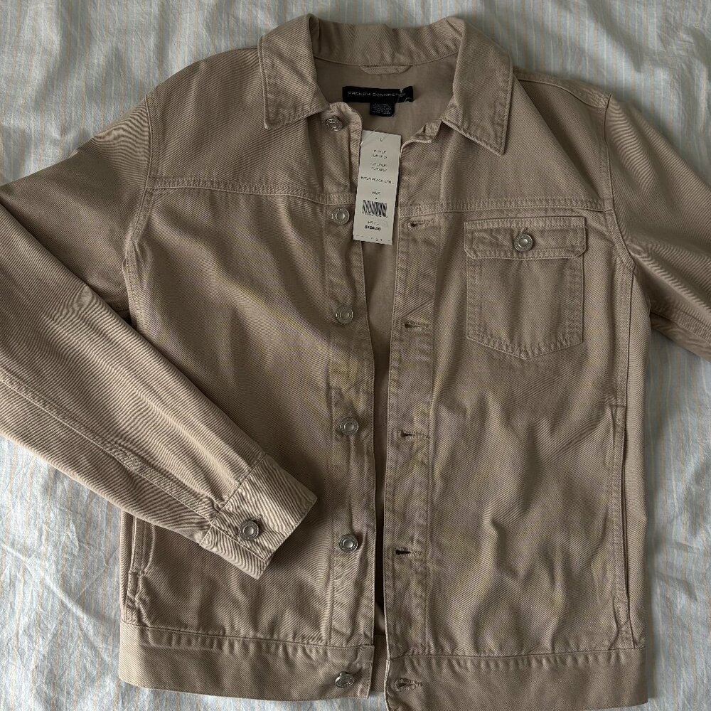 vintage/retro beige jacket / workshirt / overshirt by French Connection (Size S)